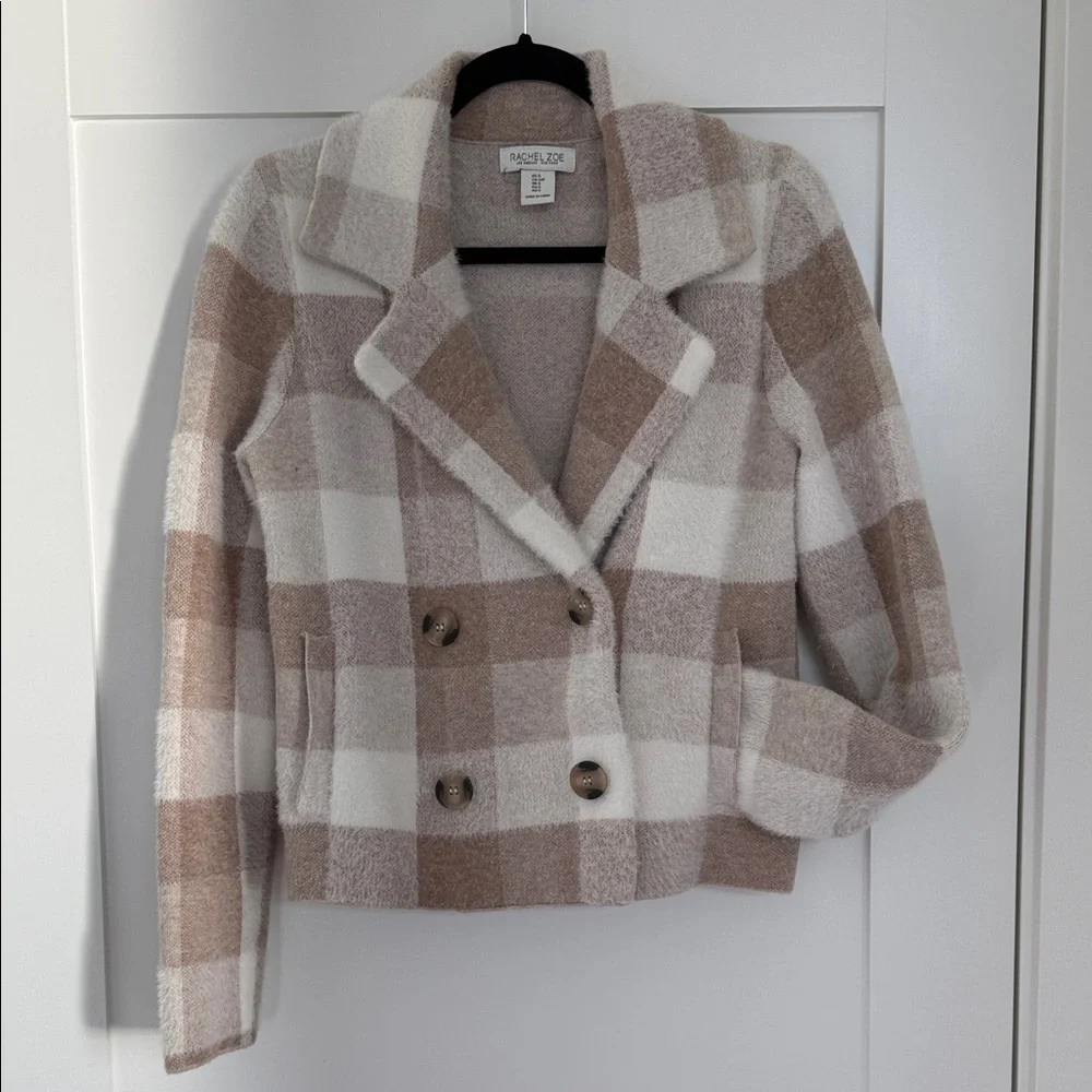 Rachel Zoe Cream and Brown Teddy Jacket - Picture 1 of 7